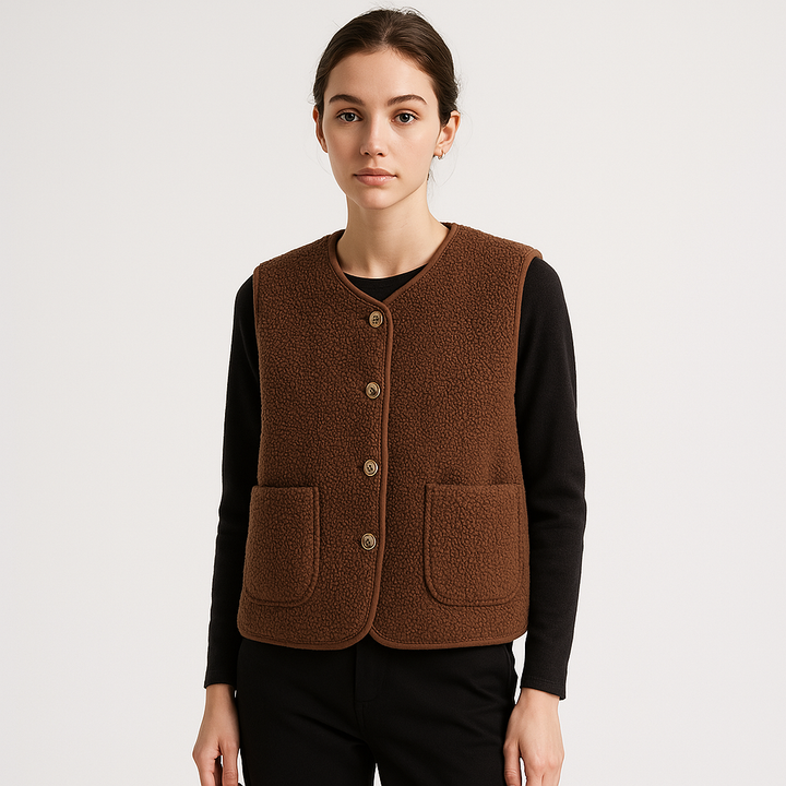 Martina Soft and Cozy Sleeveless Women's Vest, view 4 - Elena Harper