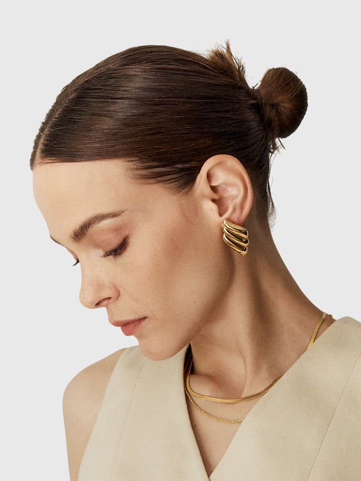 Aitana Three-Layer Wing-Shaped Earrings - Elena Harper