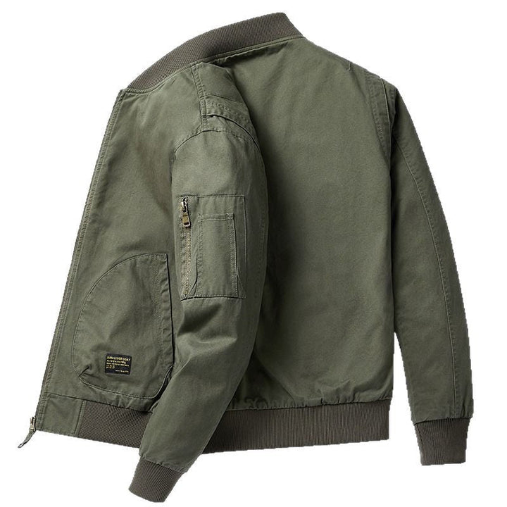 Premium Casual Bomber Jacket for Men – Loose Fit with Stand Collar
