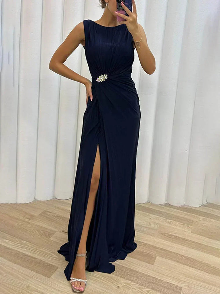 Davina - Pleated Maxi Evening Dress