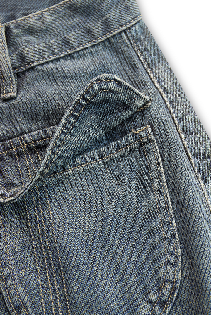 Casual Fashion Gradient Washed Denim Blue Gray Loose Pants, view 7 - Elena Harper