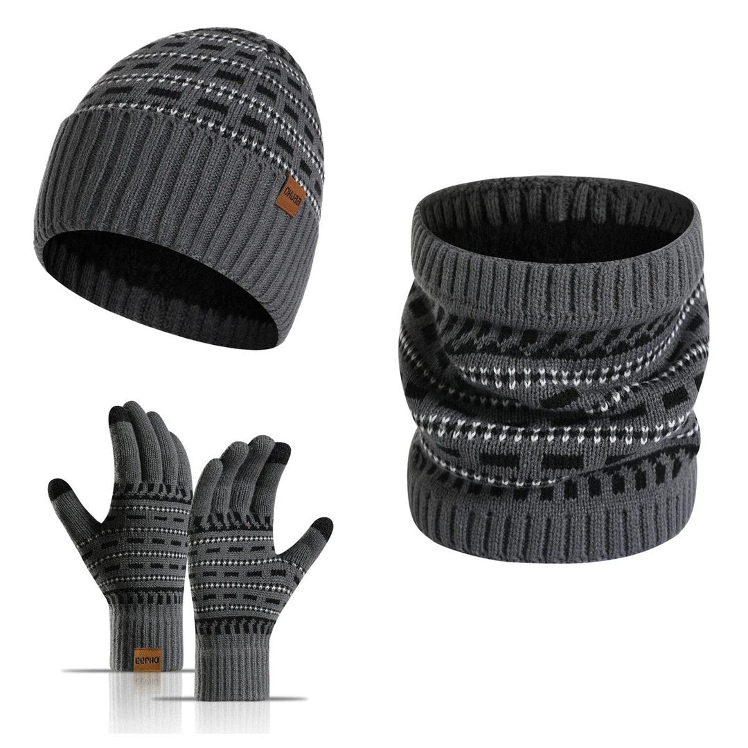 3-piece winter set with hat, gloves, and scarf