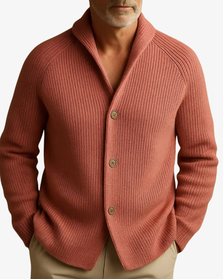 Men's Tailored Button-Front Cardigan for Polished Style