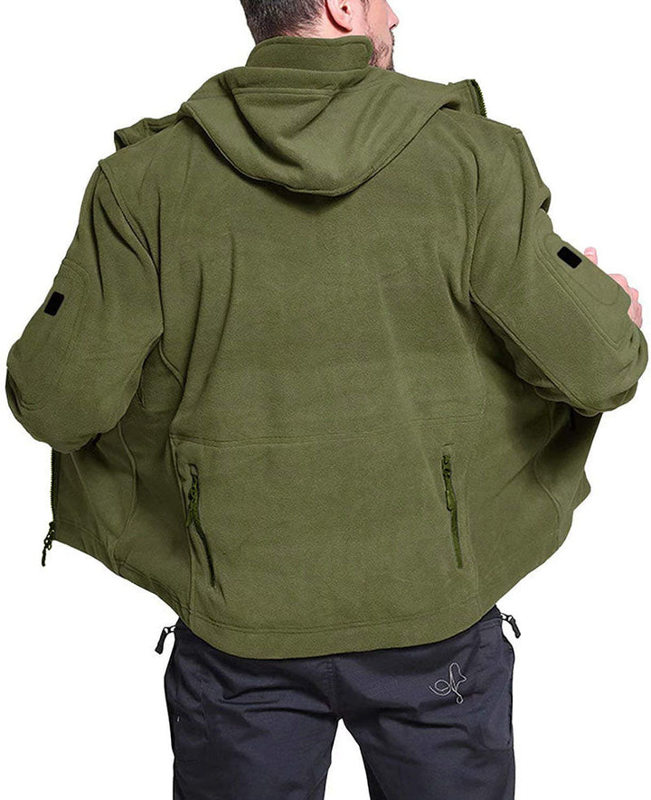 Men's Windproof Fleece Jacket – Comfortable Zip-Up Outdoor Wear