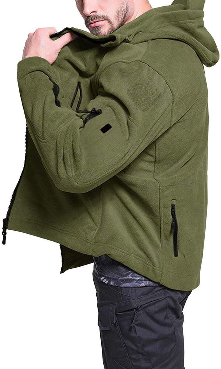 Men's Windproof Fleece Jacket – Comfortable Zip-Up Outdoor Wear