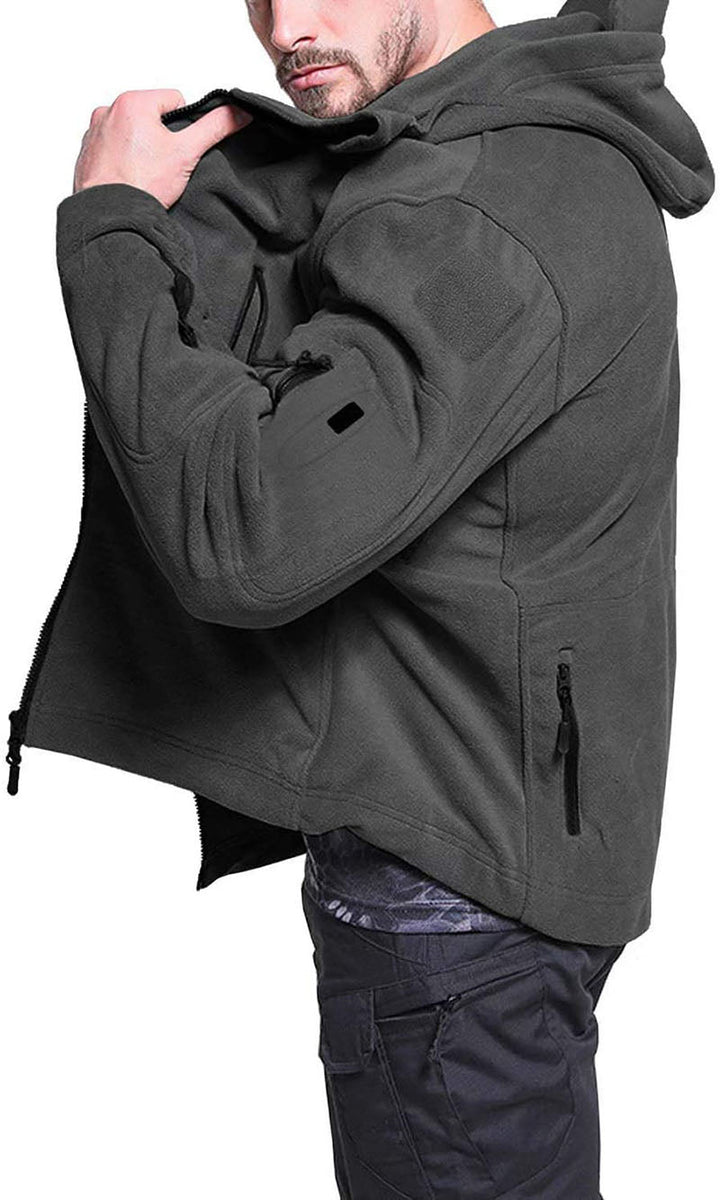 Men's Windproof Fleece Jacket – Comfortable Zip-Up Outdoor Wear