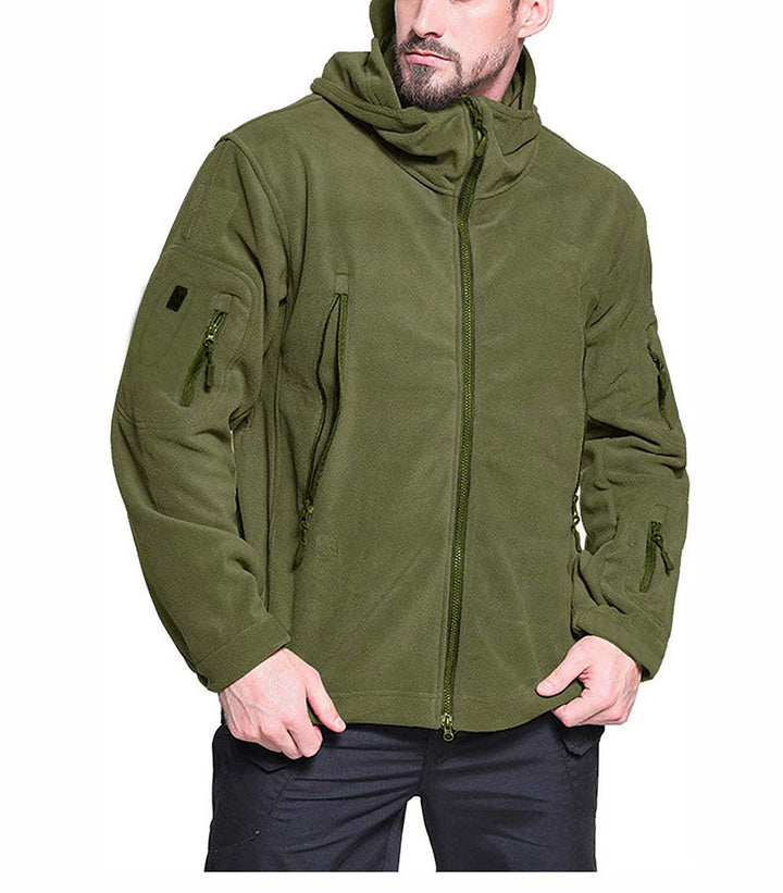 Men's Windproof Fleece Jacket – Comfortable Zip-Up Outdoor Wear