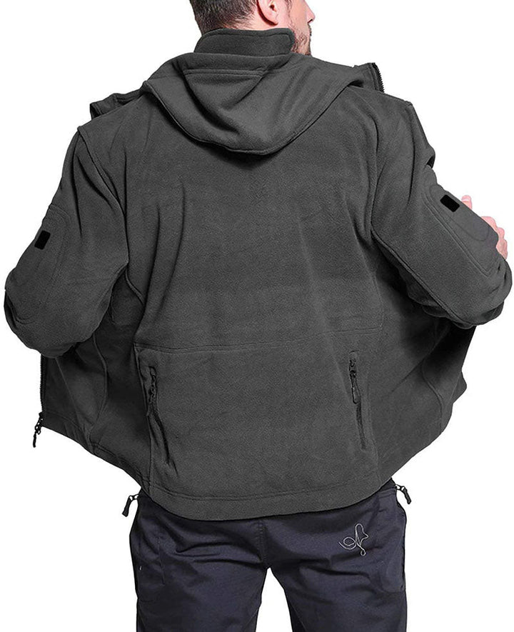 Men's Windproof Fleece Jacket – Comfortable Zip-Up Outdoor Wear