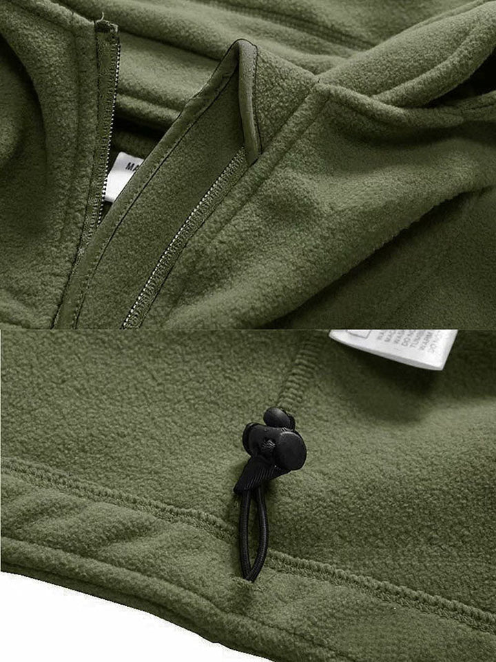 Men's Windproof Fleece Jacket – Comfortable Zip-Up Outdoor Wear
