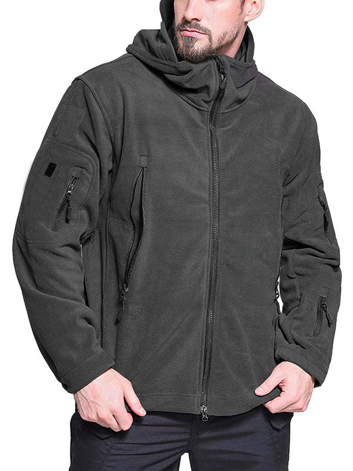 Men's Windproof Fleece Jacket – Comfortable Zip-Up Outdoor Wear