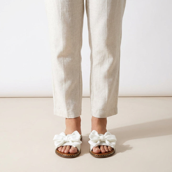 Bow Flat Slide Sandals