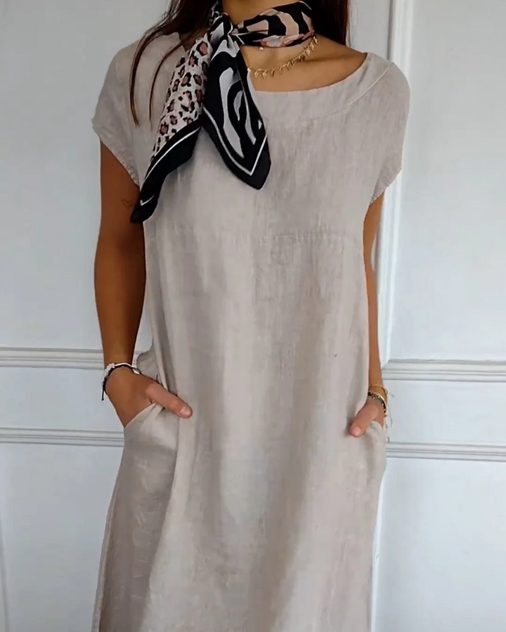 BERAWA Casual Cotton Dress, view 5 - Elena Harper