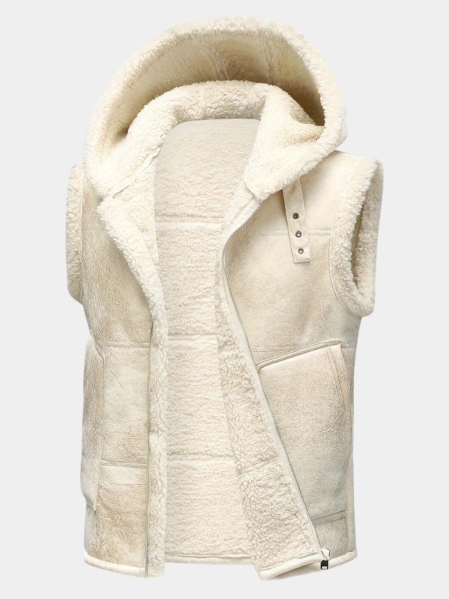 Hooded Vest with Zipper for Men - Elena Harper