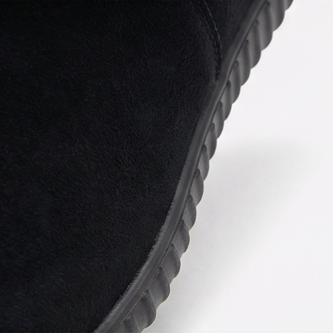 Cozella – Knit Cuff Suede Ankle Booties