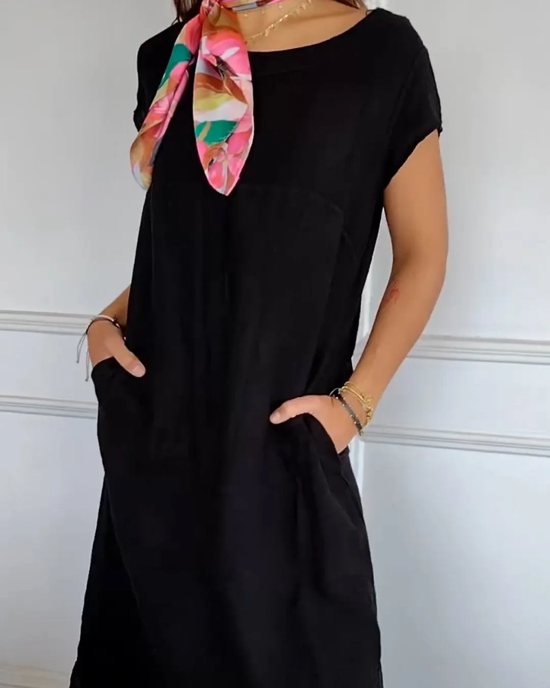 BERAWA Casual Cotton Dress, view 8 - Elena Harper
