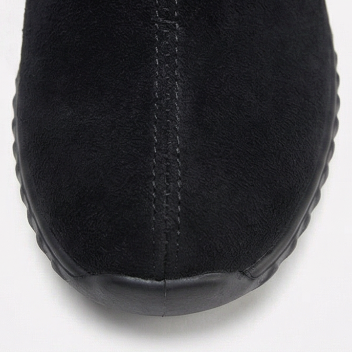 Cozella – Knit Cuff Suede Ankle Booties