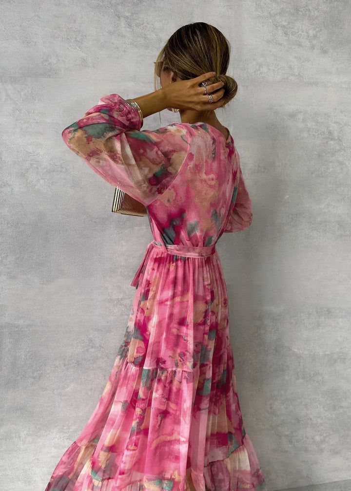 Felicity Elegant Floral Swing Maxi Dress - Elena Harper