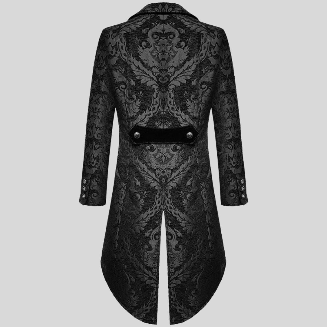 Women's Victorian Inspired Tailcoat Jacket with Elegant Embossed Design