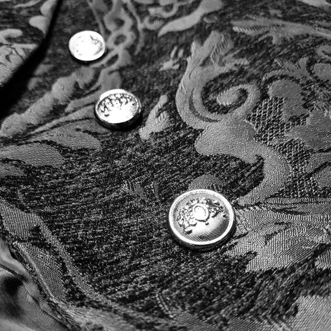 Women's Victorian Inspired Tailcoat Jacket with Elegant Embossed Design