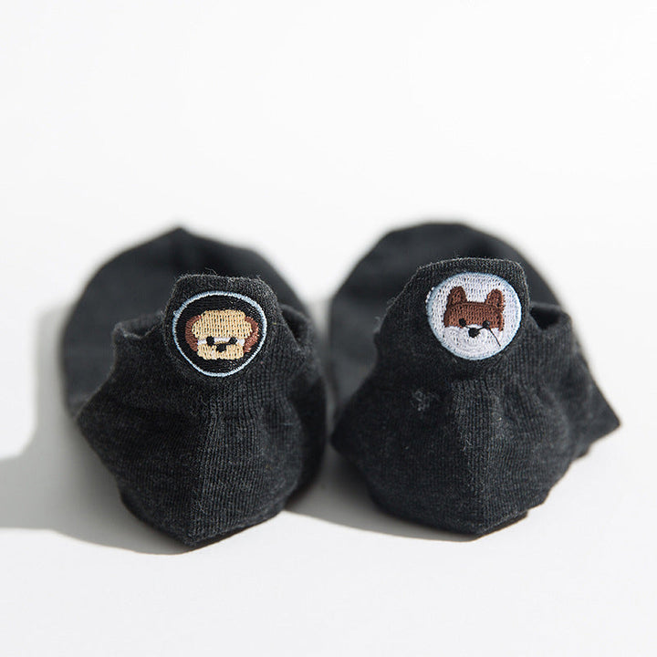 Casual Dog Embroidered Socks