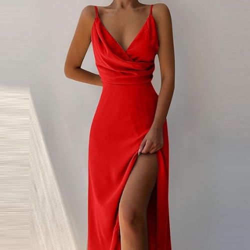 Haven Satin Elegant Dress - Elena Harper