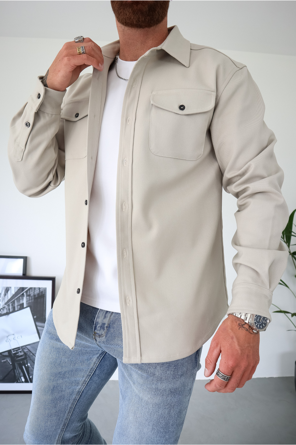 Overshirt Jacket | Long Sleeve Button Up with Chest Pockets
