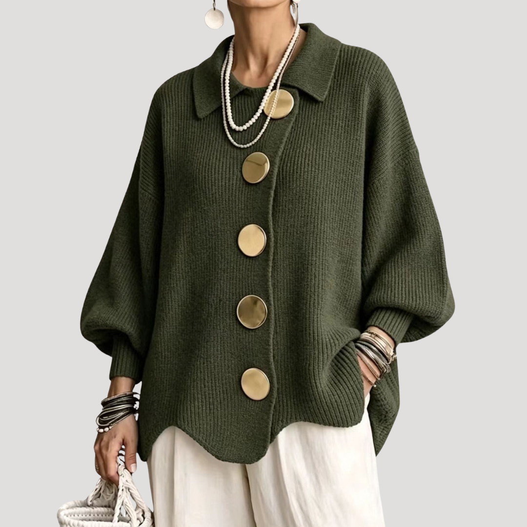 Women's Oversized Buttoned Cardigan