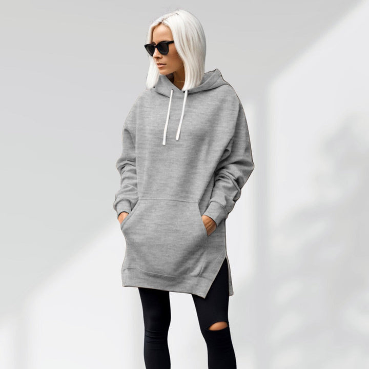 Oversized sweatshirt dress with soft autumn lining
