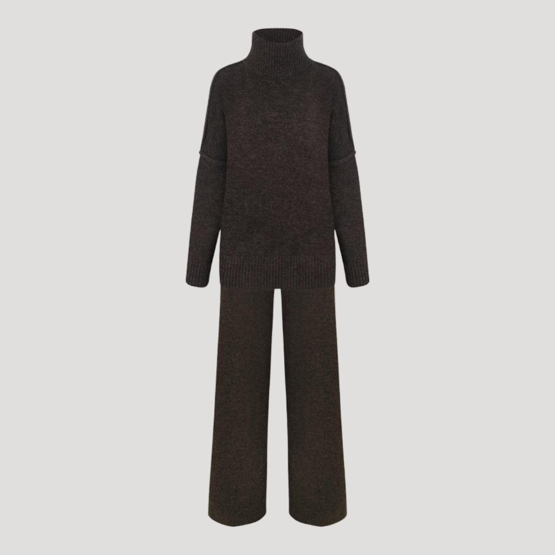 Women's Oversized Knit Sweater and Wide Leg Pants Set