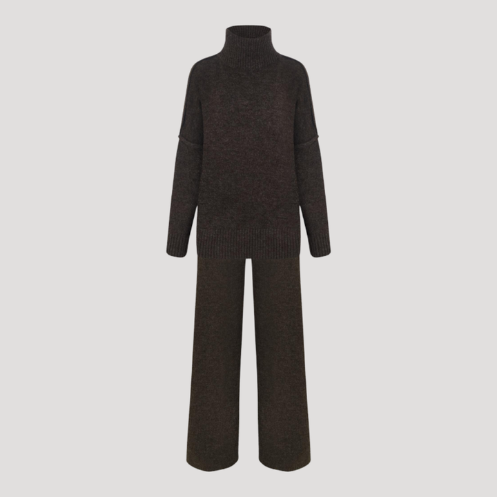 Women's Oversized Knit Sweater and Wide Leg Pants Set
