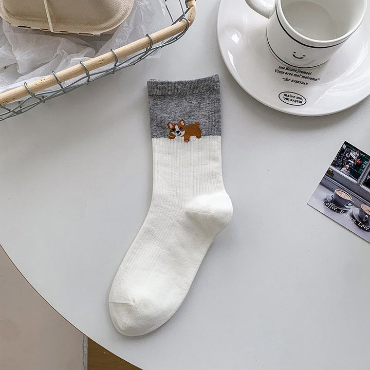Casual Socks with Puppy Print