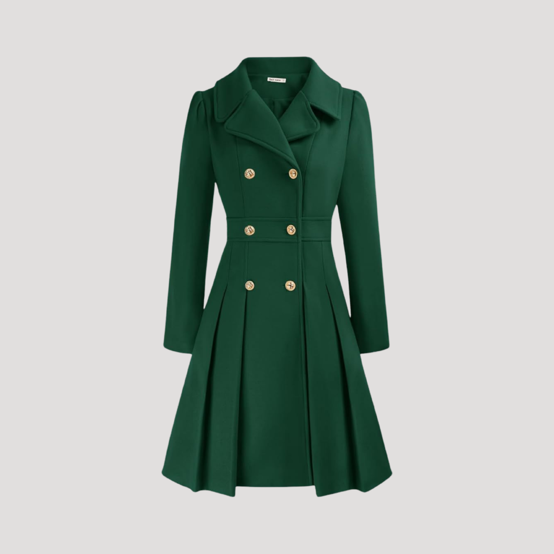 Elegant Double-Breasted Women's Overcoat