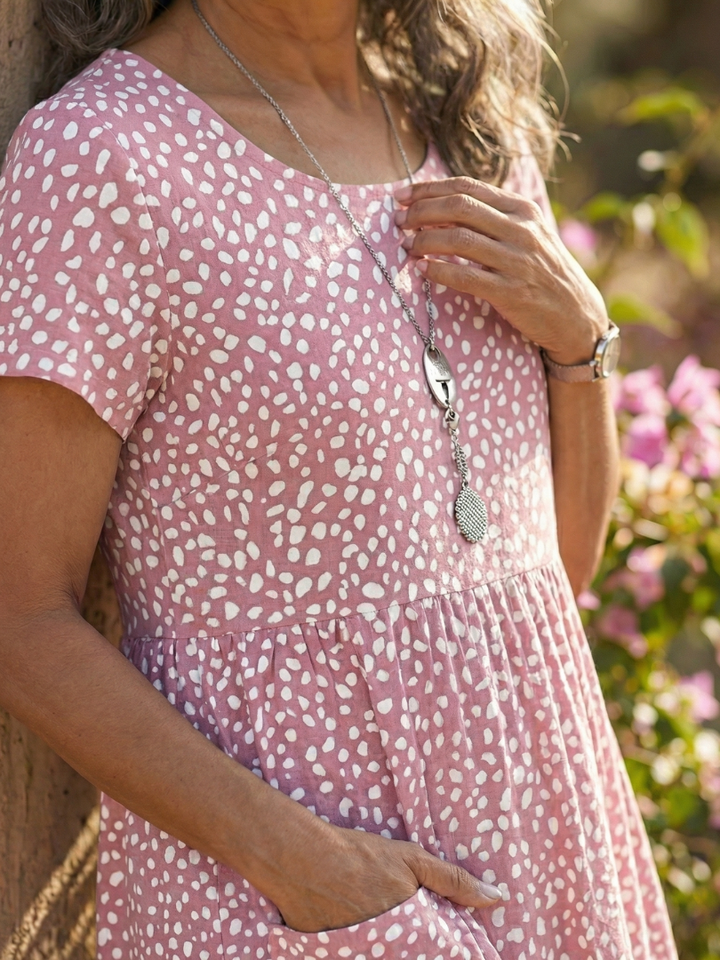 Women's Relaxed Fit Dotted Summer Dress