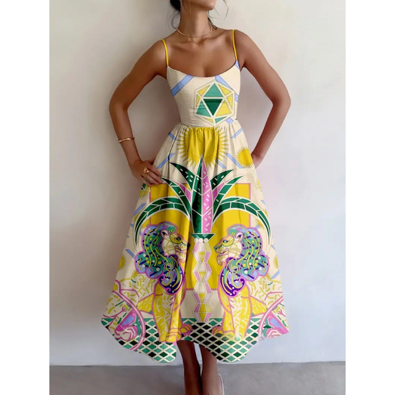 Zephyrelle Sun Temple Midi Dress - Elena Harper