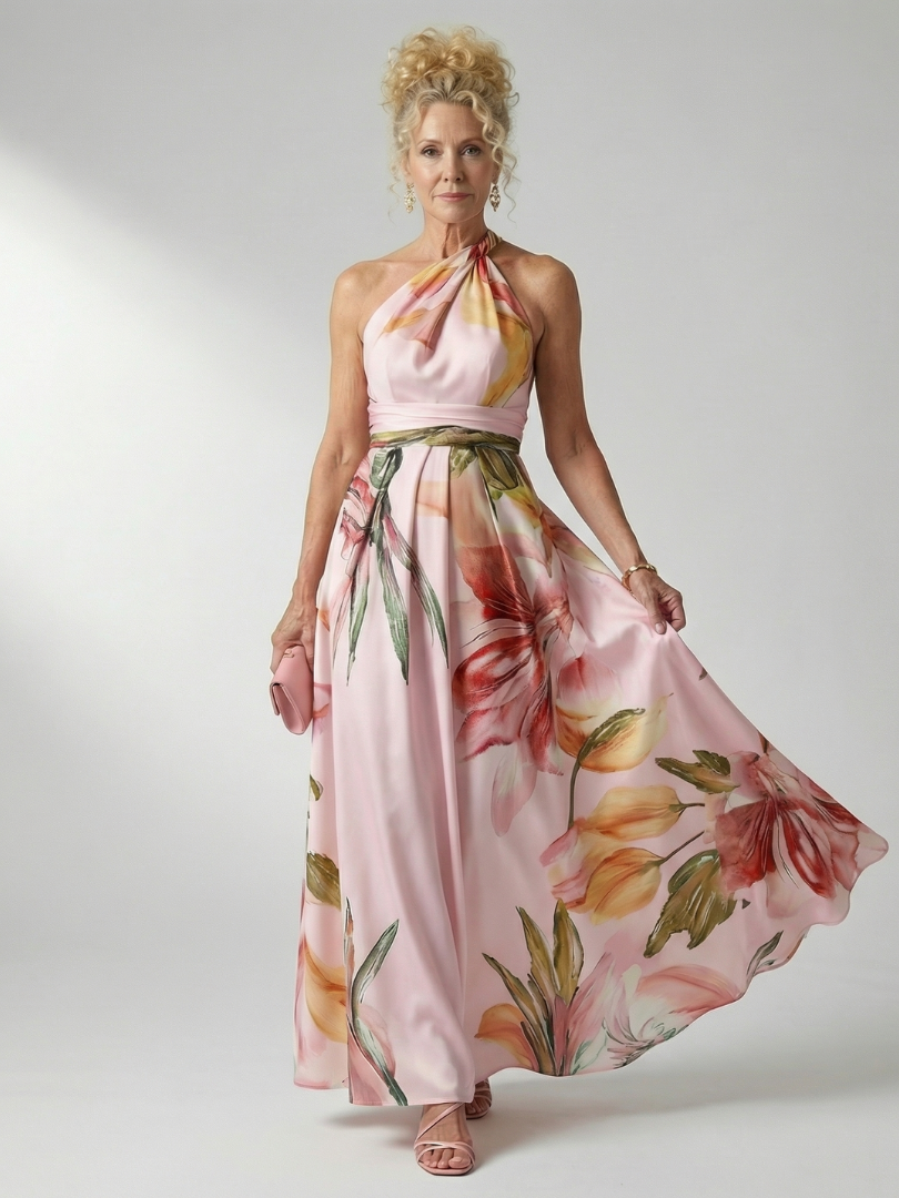 Amiel Lightweight Floral Maxi Dress American Cut Sleeveless - Elena Harper