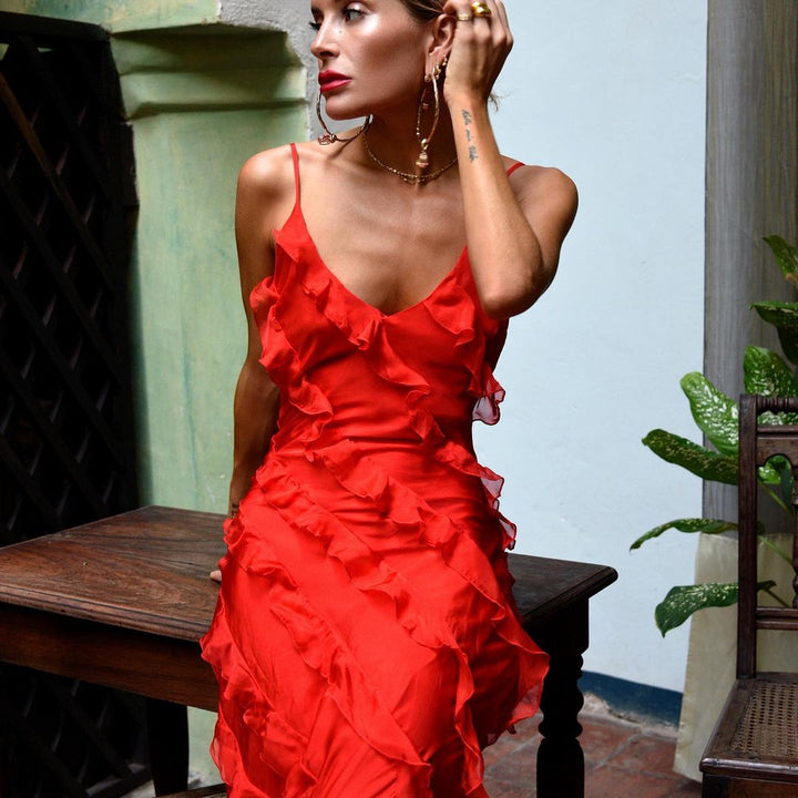 Ruffled Maxi Dress - Elena Harper