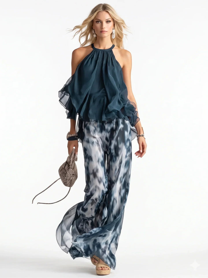 Elegant two-piece chiffon set