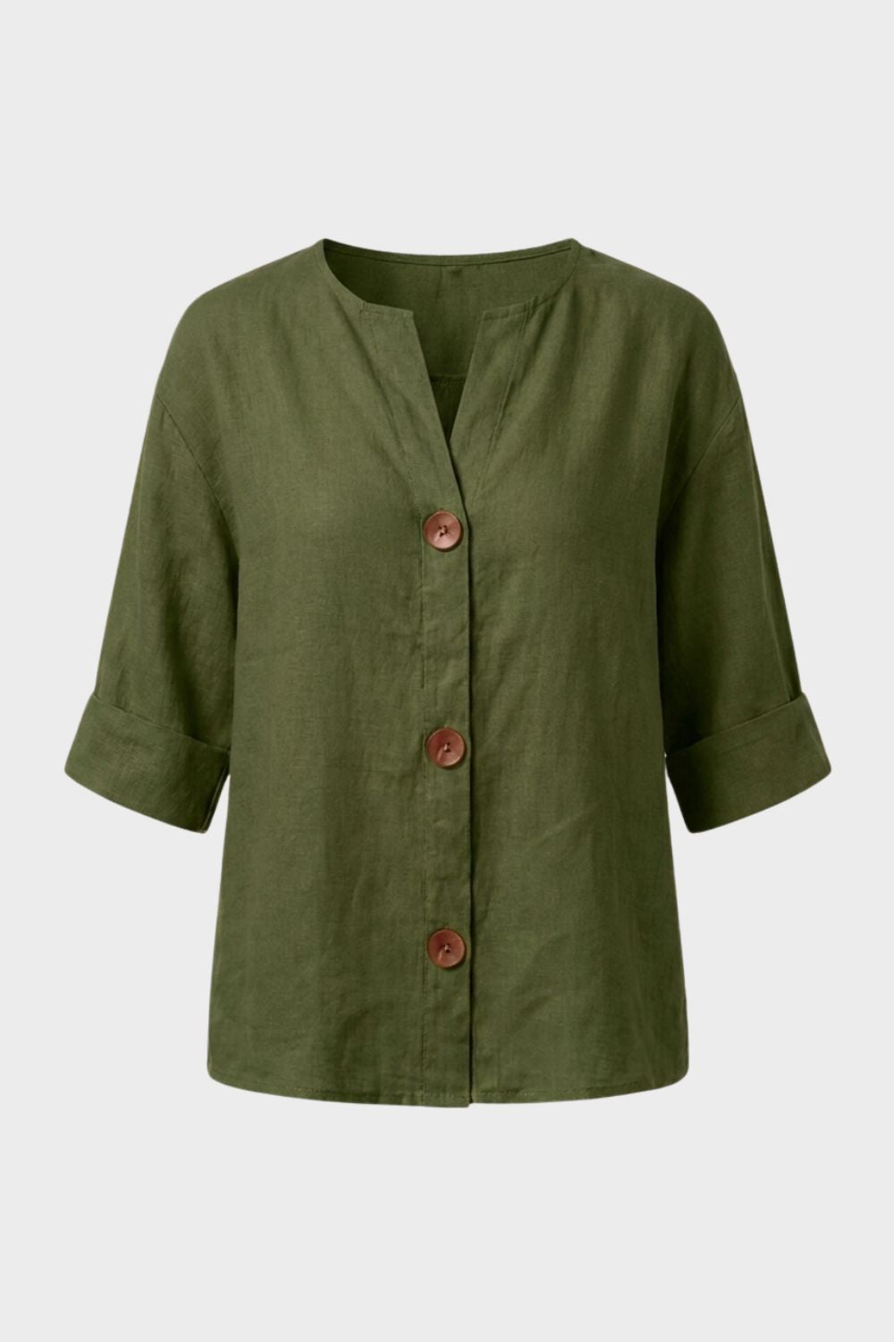 Women's Linen Blouse | Casual Buttons