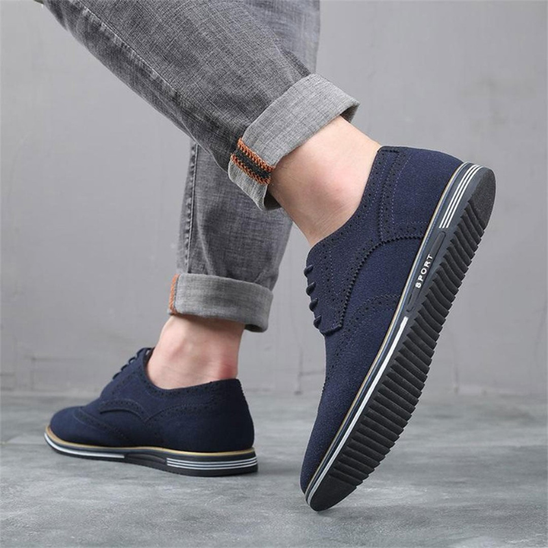 Men's Black Suede Lace-Up Shoes