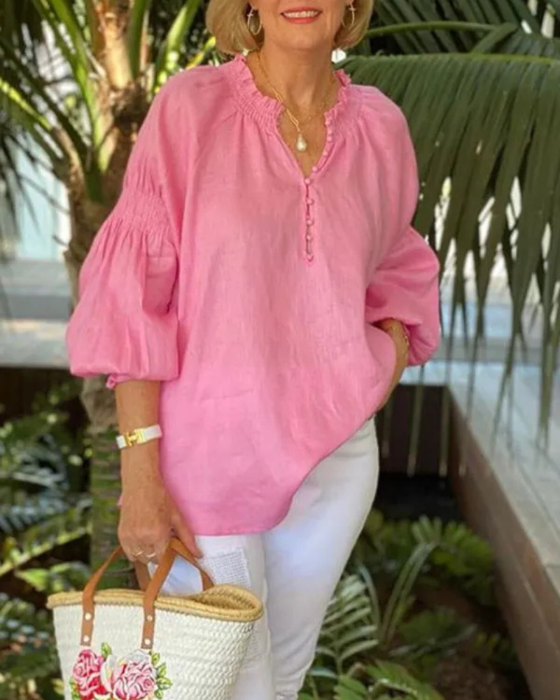 ABORE - COTTON AND LINEN CASUAL BLOUSE