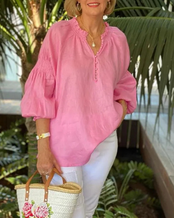 ABORE - COTTON AND LINEN CASUAL BLOUSE