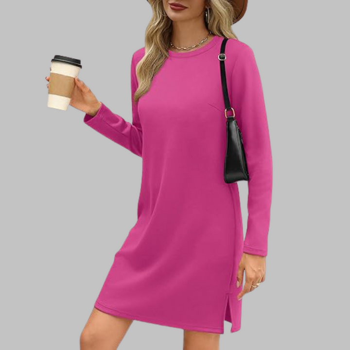 TATLO™ - Casual Long Sleeve Round Neck Mini Dress