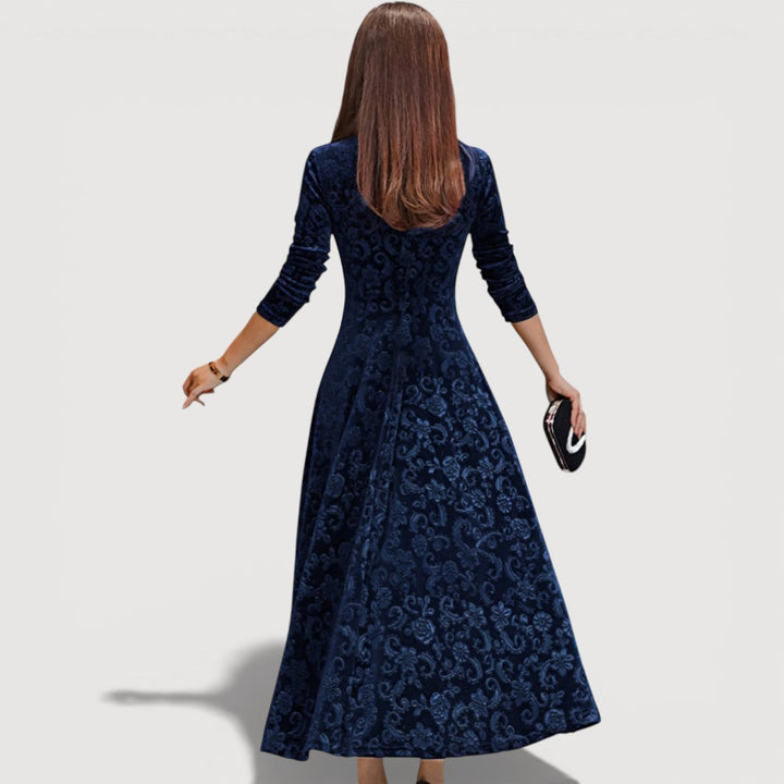 Jillian Elegant Velvet Dress - Elena Harper