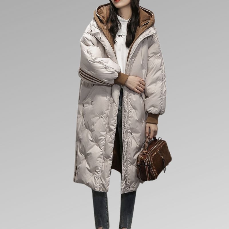 Aurélie - Chic Long Hooded Puffer Jacket