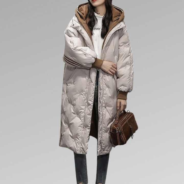 Aurélie - Chic Long Hooded Puffer Jacket