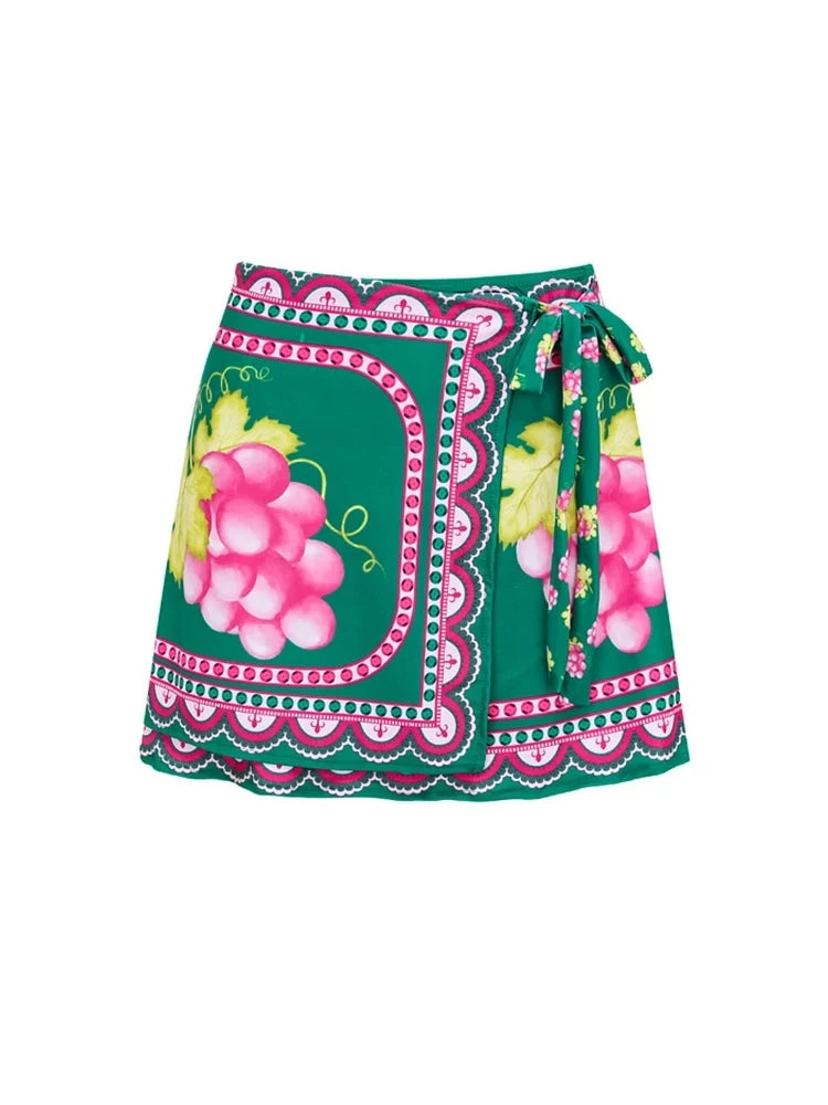 Long Sleeve Short skirt Swimsuit Set