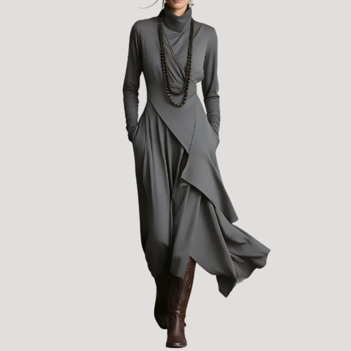 Elegant Fluid Long Sleeve Maxi Dress