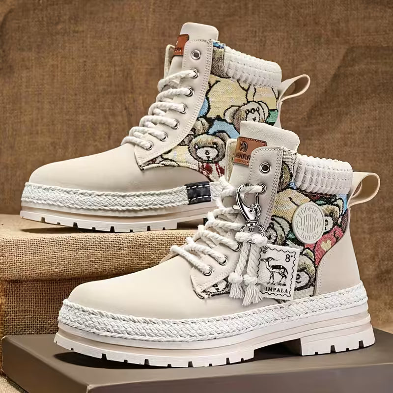 Hilarie - Teddy Print Non-Slip Sneaker