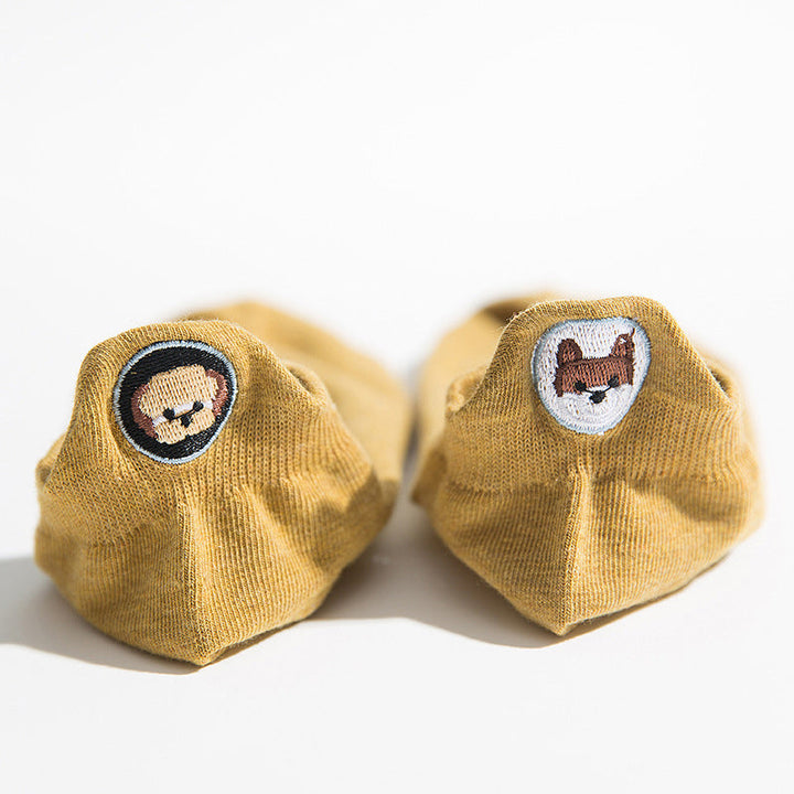 Casual Dog Embroidered Socks