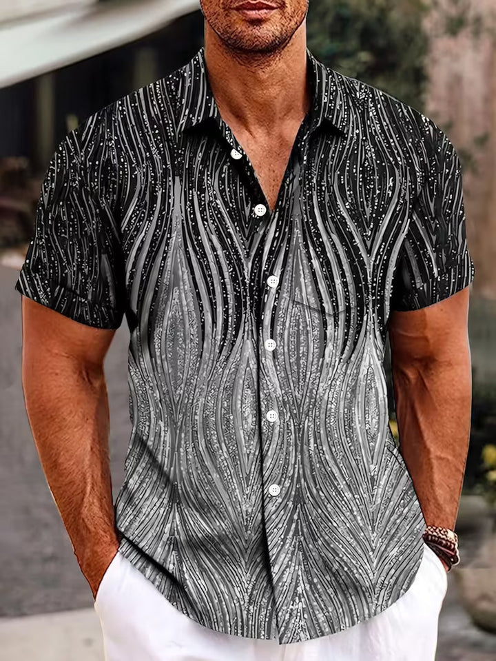Klenn Short Sleeve Shirt with 3D Prints - Elena Harper